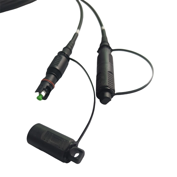 Fiber optic drop cable and pigtail connector