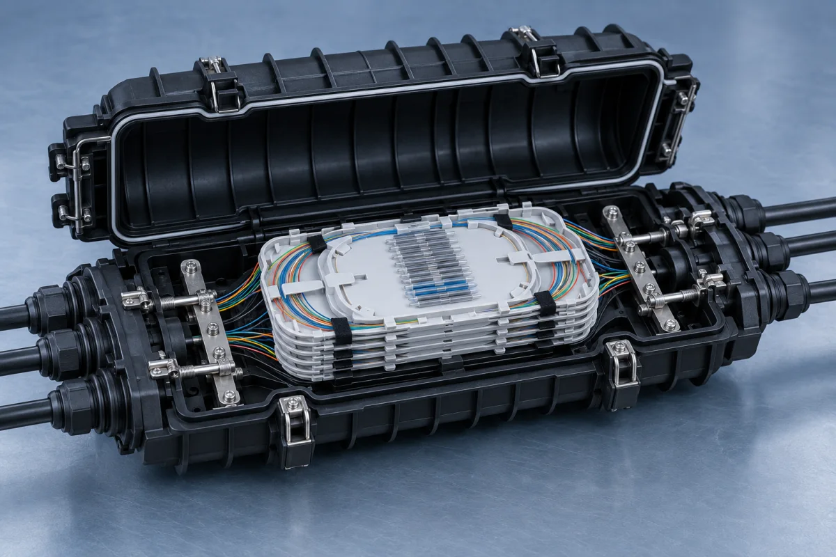 Fibre splice closure with internal splice trays